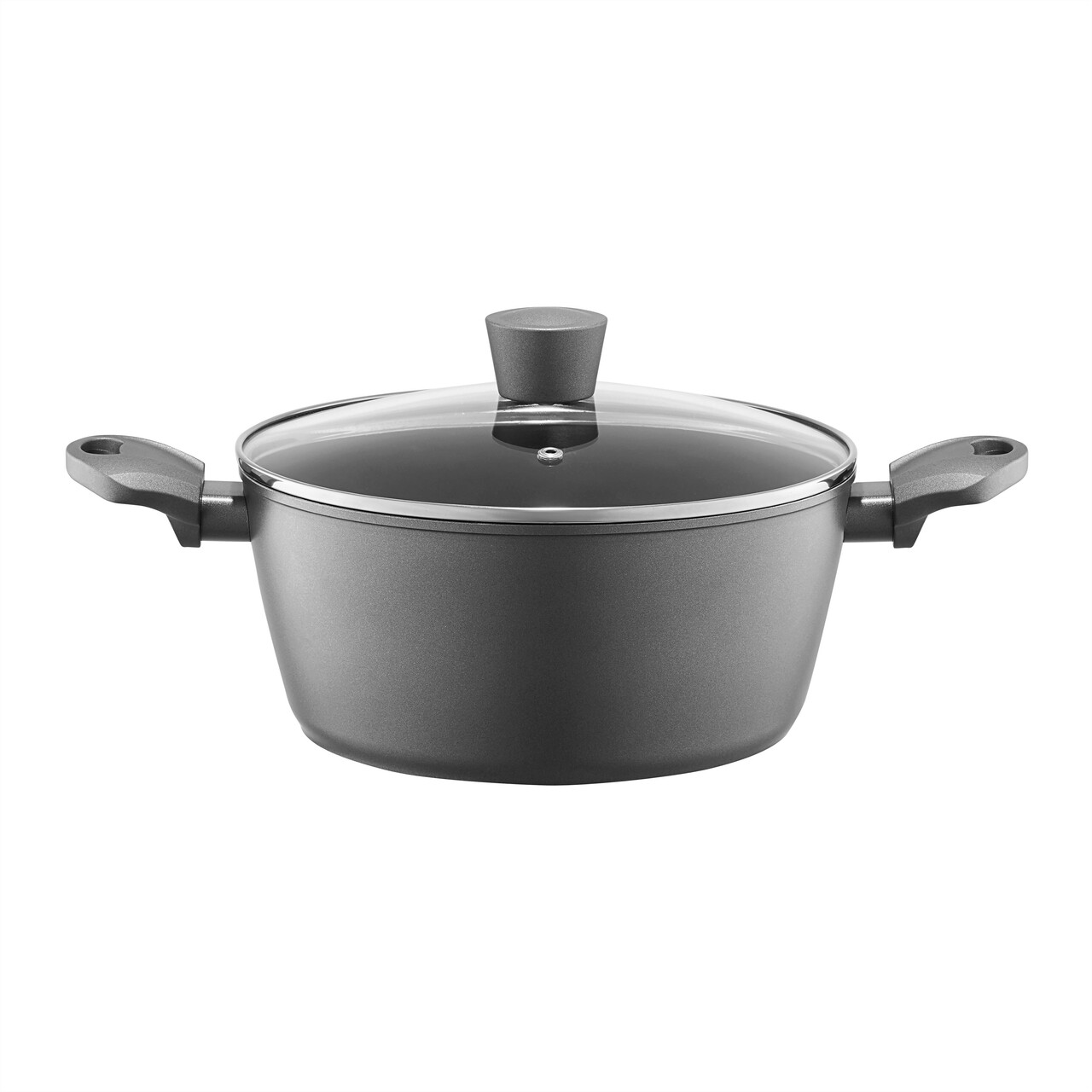 Oala cu capac Verso, Ambition, invelis Qualum Ceramic, 28 cm, 6.7 L, aluminiu, gri - imagine 4